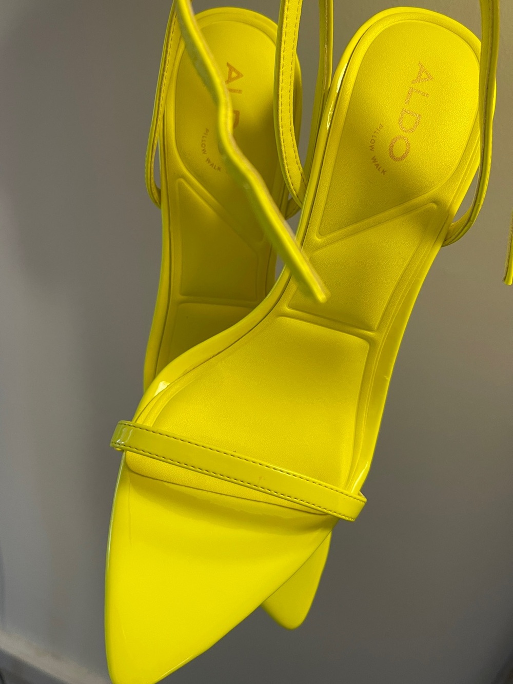 ALDO Neon Yellow Pointed Slingback Heels